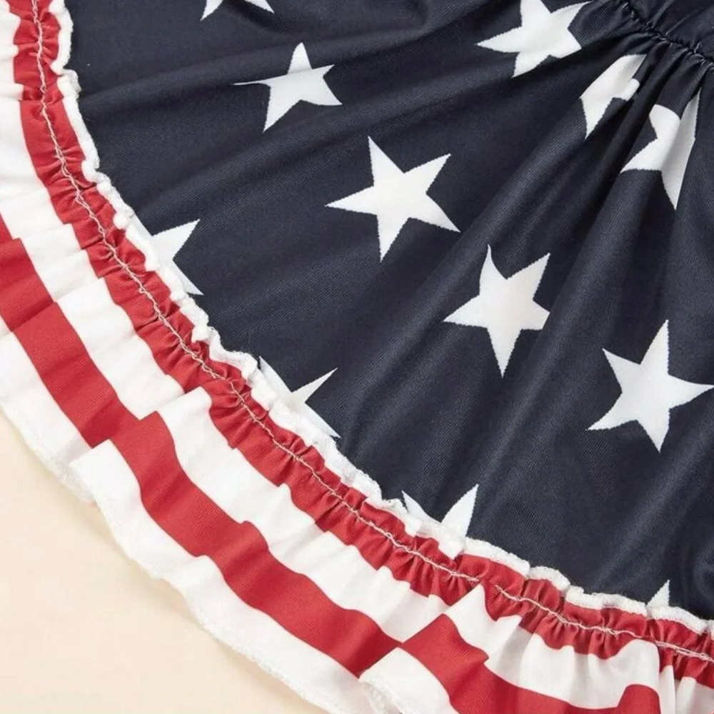 1 Pcs Independent Day July 4th American Flag Themed Pet Dress For Dog / Cat, M